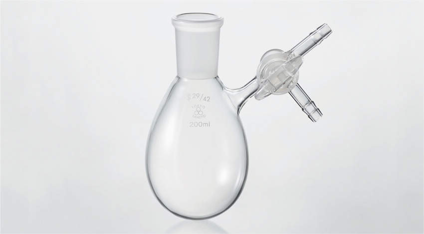 共通摺合せシュレンクフラスコ ナス型 100ml 19/38｜越路商会　店