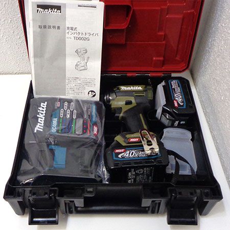 【中古】【未使用品】 makita/マキタ 充電式インパクトドライバ TD002GRDXO オリーブ 2.5Ah 電動工具 ドライバー [バッテリ&times;2・充電器・ケース付]｜キューブファクトリー