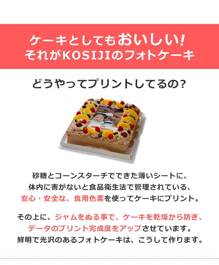 あす楽最短当日出荷土日祝日対応正午締切定休日対応不可★写真ケーキ四角5号生クリーム15×15cmフォトケーキピクトケーキキャラケーキキャラクタ−イラストケーキプリント誕生日ケーキお祝いデコ
