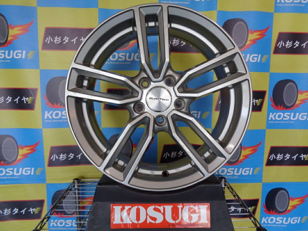 中古ホイール 17インチ ユーロテック ステージW5 7J-17 5H112 +38 4本セット A4 シャラン ティグアン atsugiM163|小杉タイヤ販売