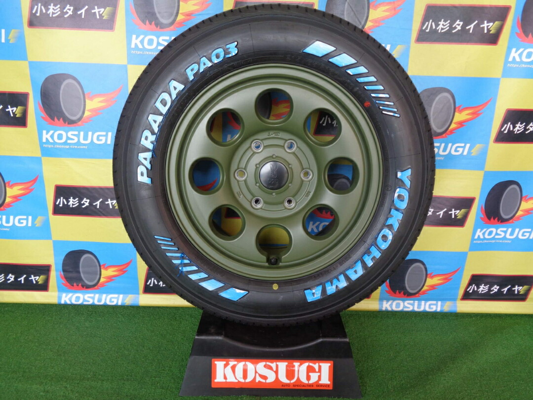 展示未使用　215/65R16　パラダPA03　16インチ　6.5J-16　MID　DOD　ウシャリン　4本セット　ハイエース　atsugiM171｜小杉タイヤ販売