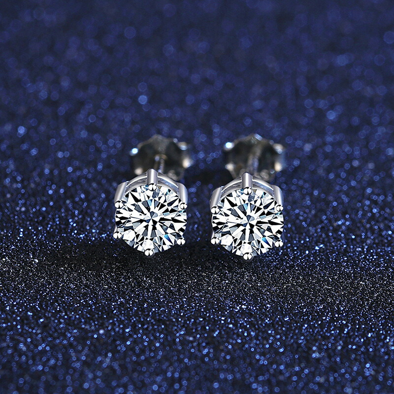 ピアス1ct ✖️2  モアサナイト(人工ダイヤモンド) モアサナイト ダイヤモンドピアス 1ct×2。 （楽天市場
