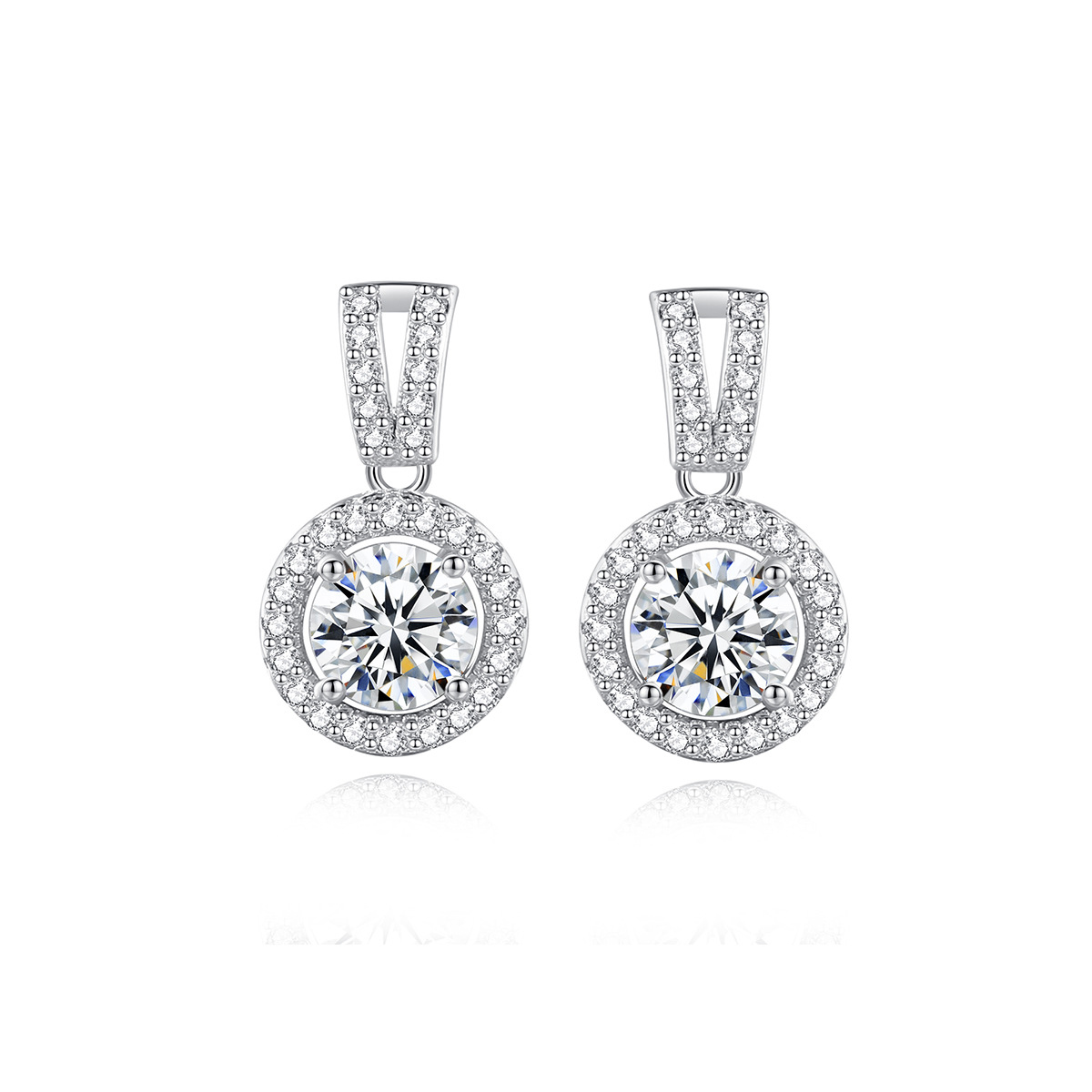 ピアス1ct ✖️2  モアサナイト(人工ダイヤモンド) モアサナイト ダイヤモンドピアス 1ct×2。 （楽天市場