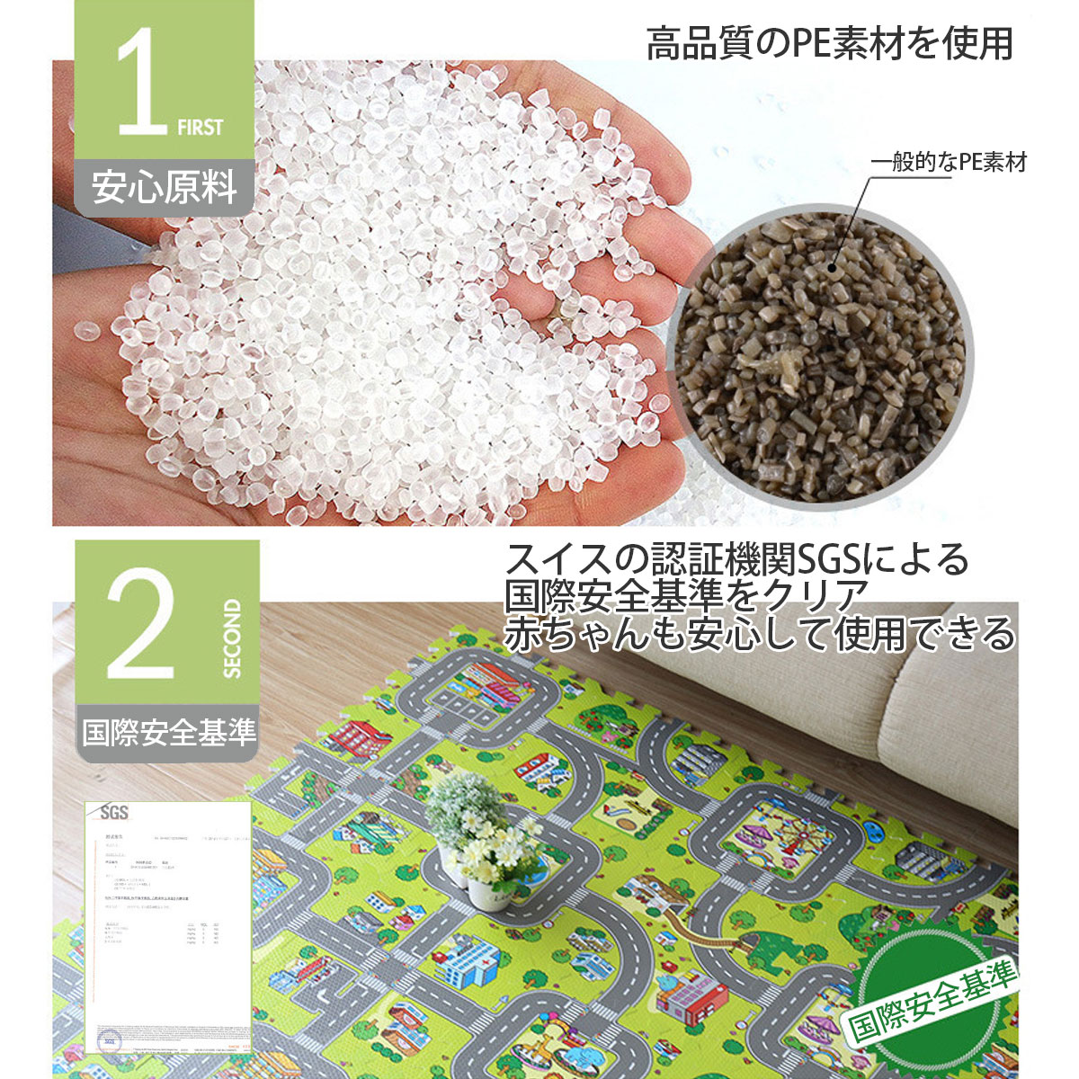 楽天市場 プレイマット 道路 ベビー ジョイント式 赤ちゃん ベビーマット 厚手 防水 子供 パズルマット 大判 遊べる クッションマット お昼寝マット シート いいひ 楽天市場店