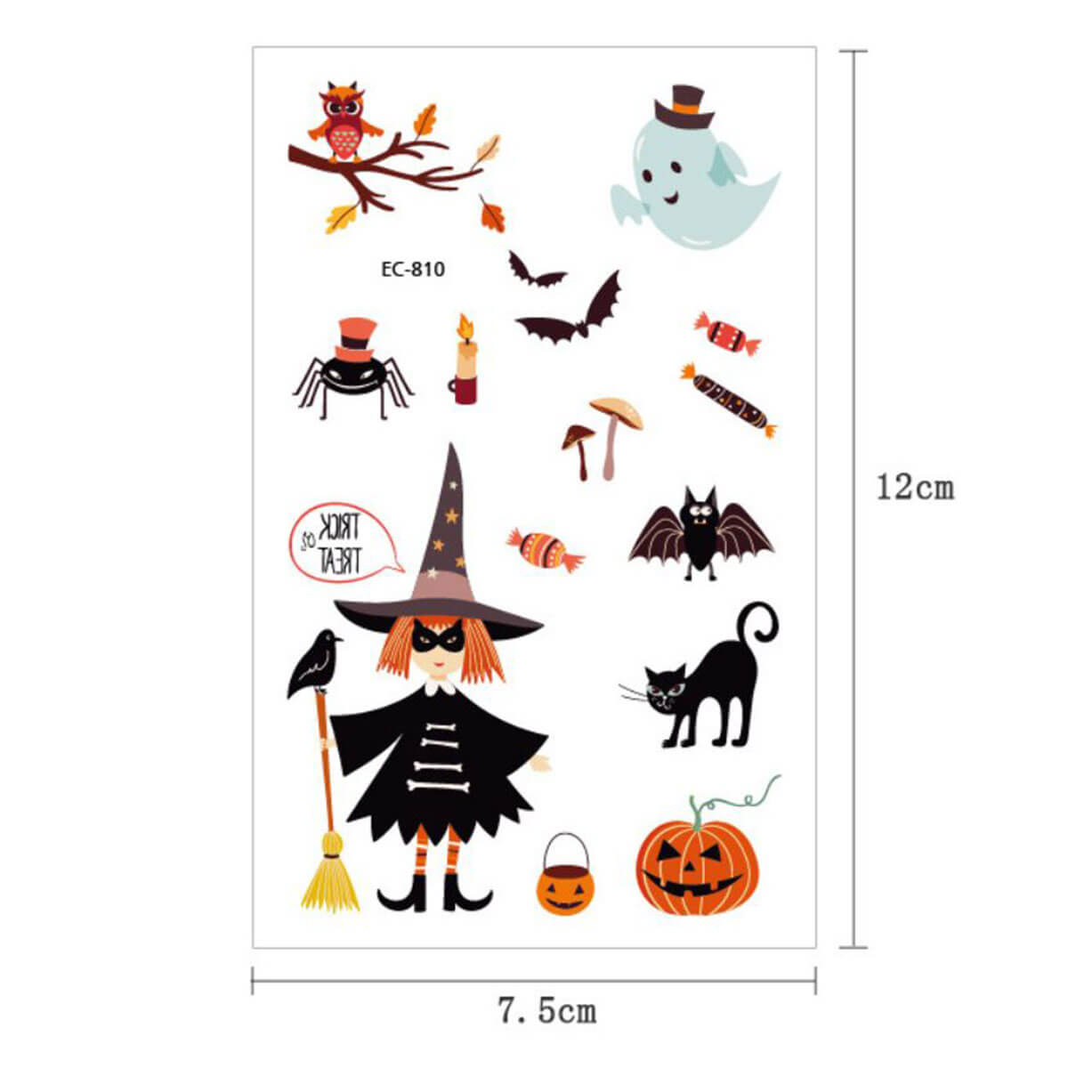 5枚背景 ハロウィン タトゥー 印章 ステッカー 旨味しい 仮面劇