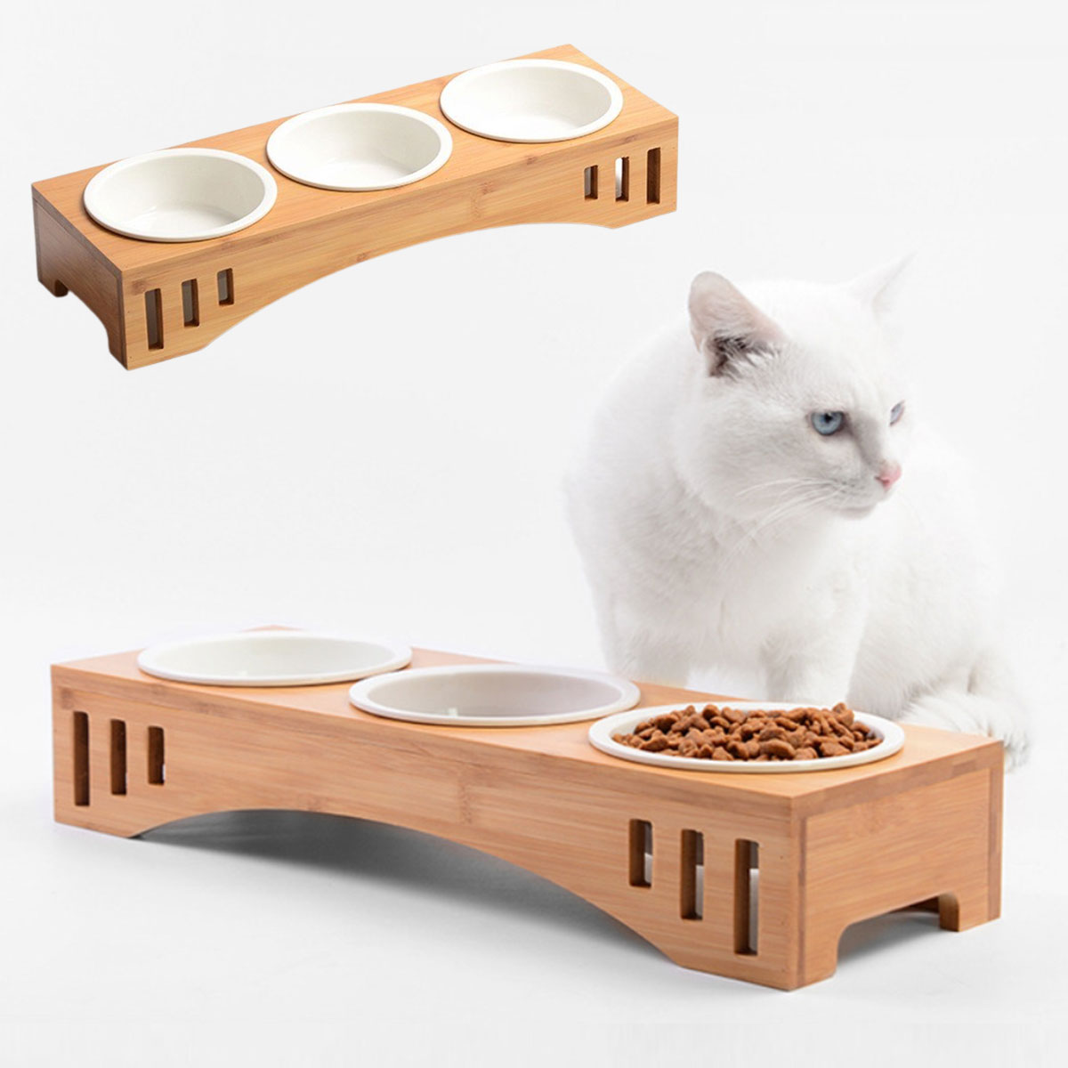 【楽天市場】猫 食器 3匹 多頭 フードボウル 陶器 多頭飼い ペット 猫 