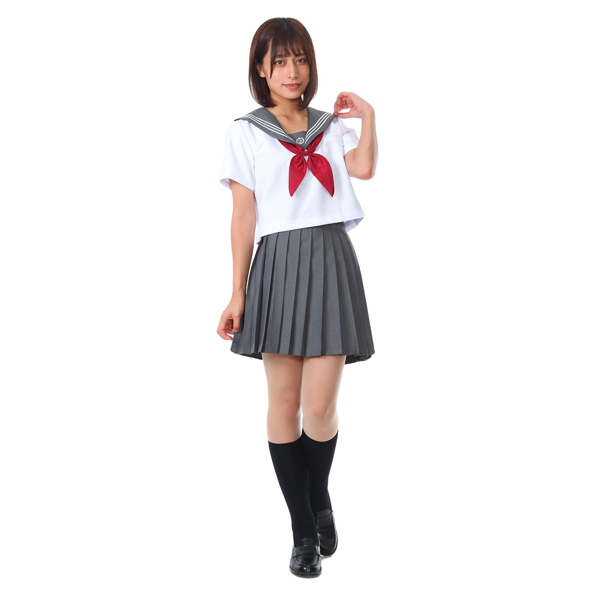 楽天市場 1 25限定 最大1 000円オフクーポン セーラー服 コスプレ 女子高生 制服 コスチューム 灰 グレー Jk 学生服 仮装 衣装 いいひ 楽天市場店