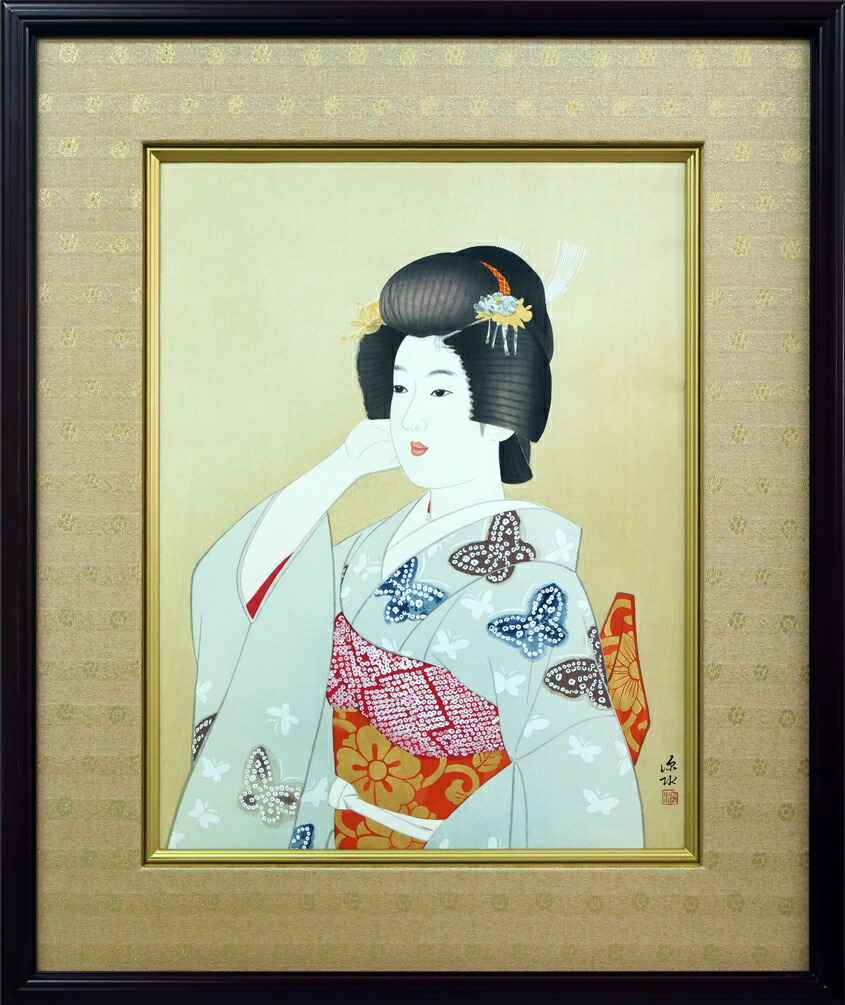 西田辰也 うたてし 日本画 美人画 真作肉筆 西田辰也 うたてし 日本画 美人画 真作肉筆