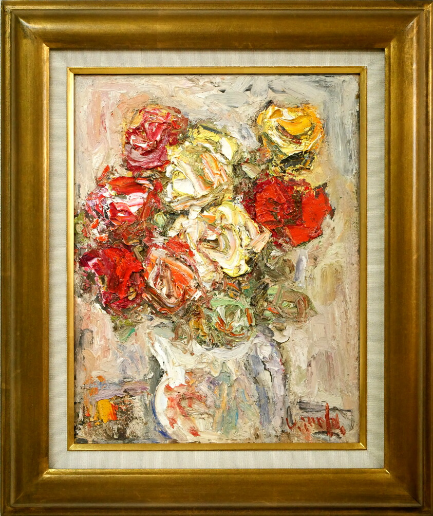 楽天市場】加藤 清江「ばら」油絵・F6号 小樽美術館収蔵作家 スキー