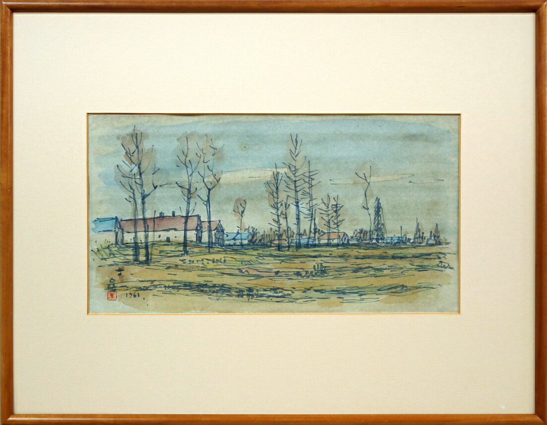 楽天市場】上野山 清貢「鮎」墨彩画 一線美術創立会員 全道展