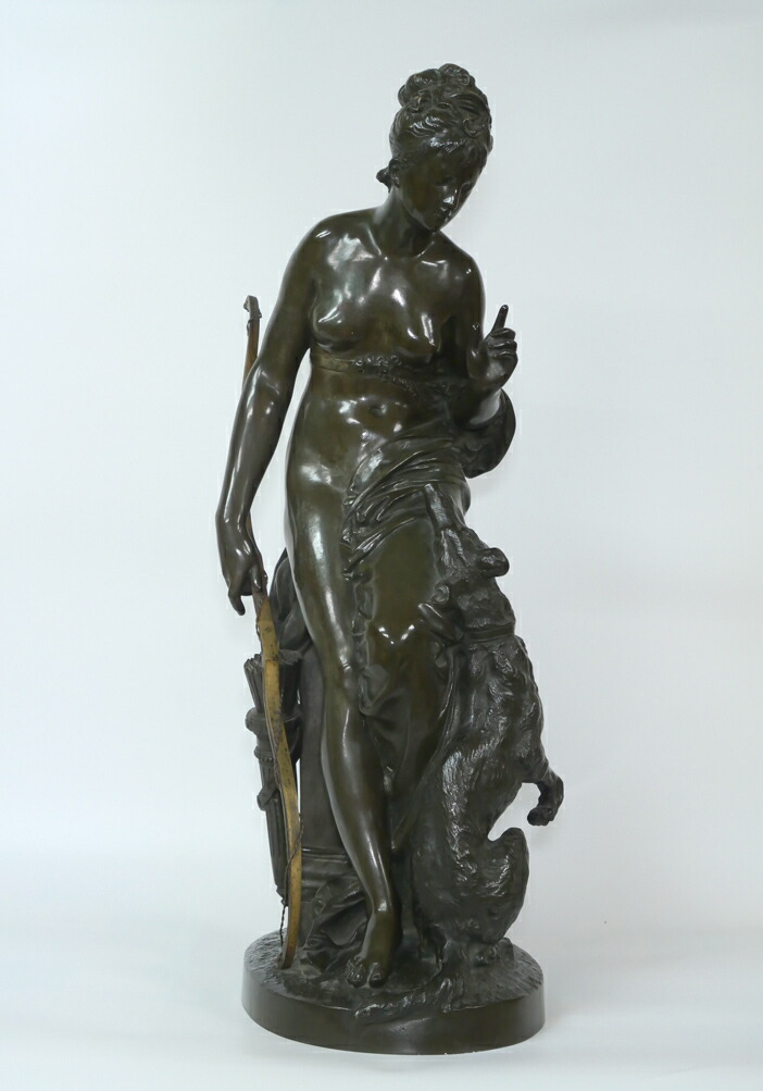 カリエ　ベルーズ(Albert-Ernest　Carrier-Belleuse)「Diana　the　hunter」ブロンズ作品　19世紀フランス彫刻家　小竹美術　真作保証