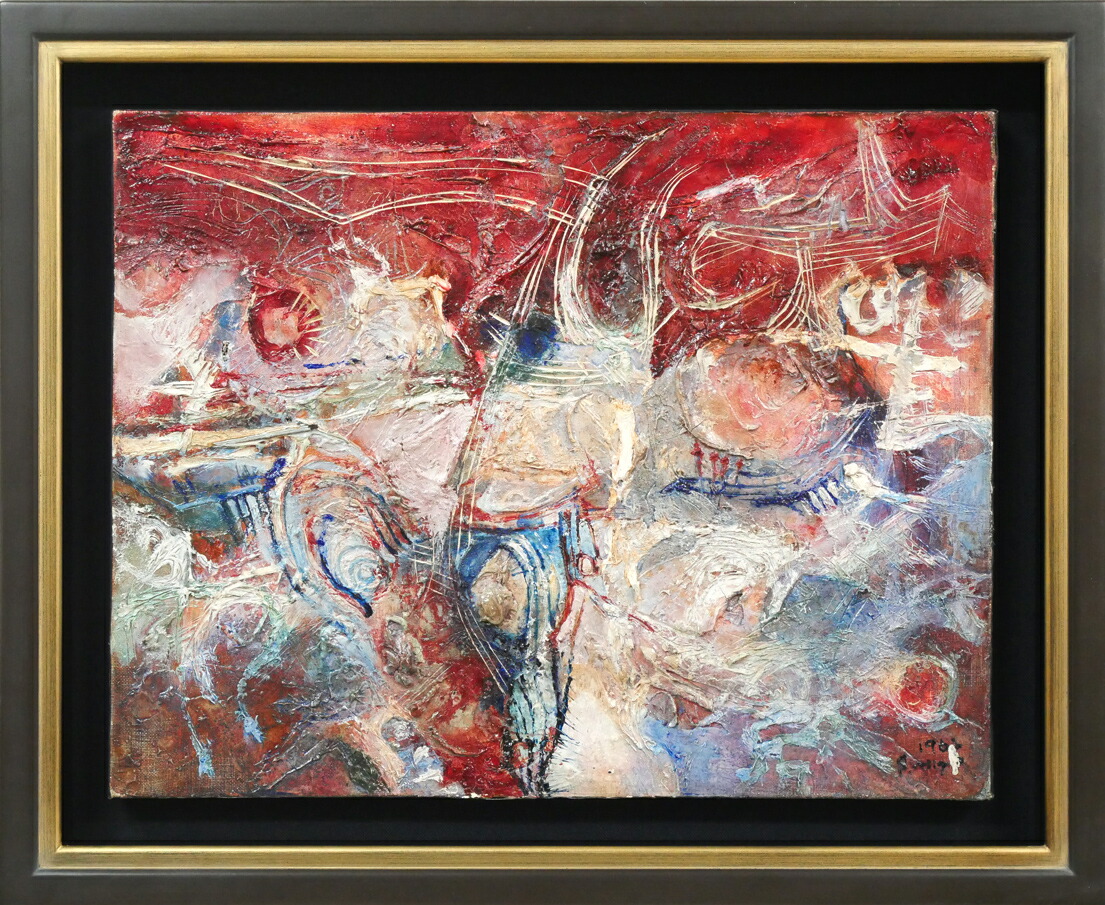 楽天市場】八木 伸子「コスモス」油絵・F3号 春陽会会員 全道展会員