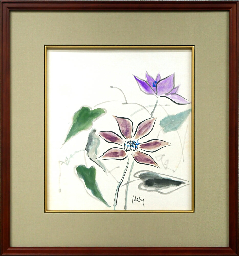 楽天市場】八木 伸子「コスモス」油絵・F3号 春陽会会員 全道展会員