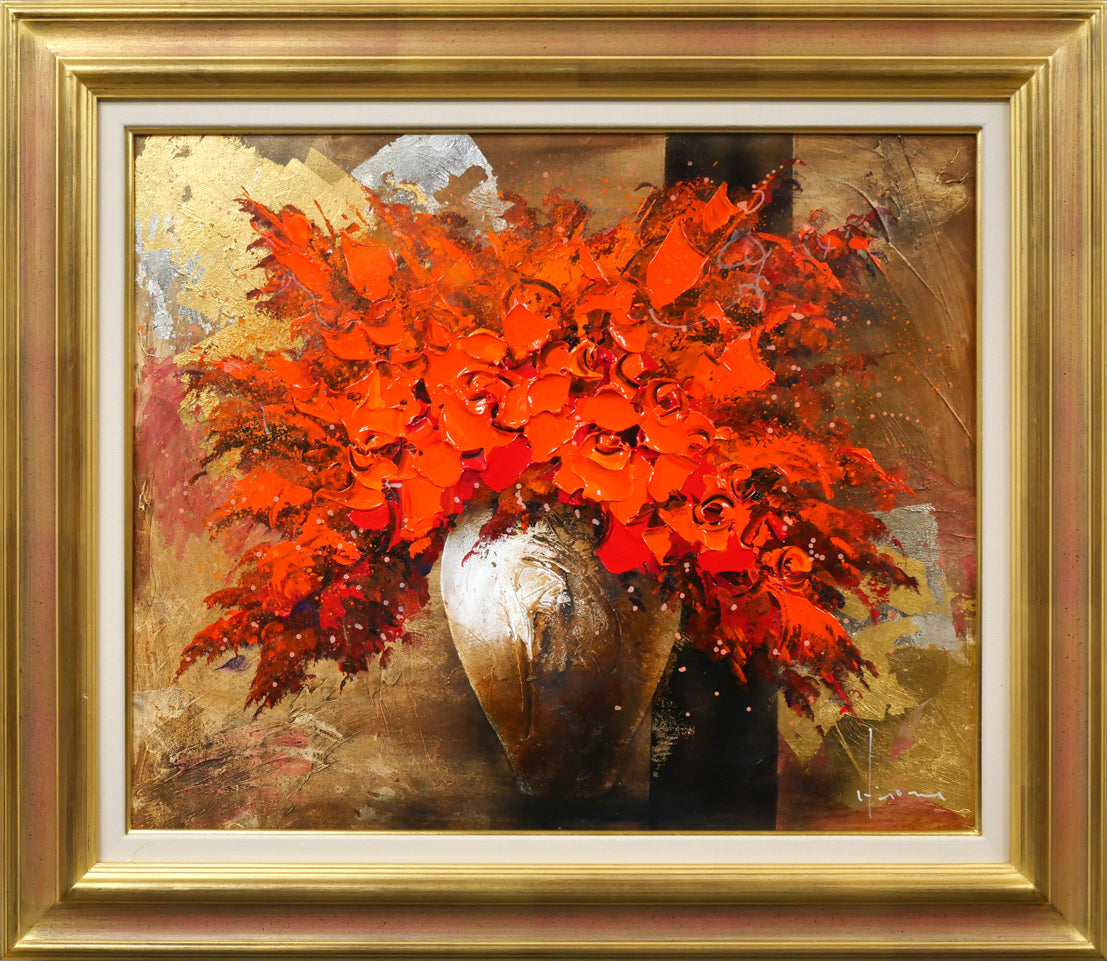 楽天市場】八木 伸子「コスモス」油絵・F3号 春陽会会員 全道展会員