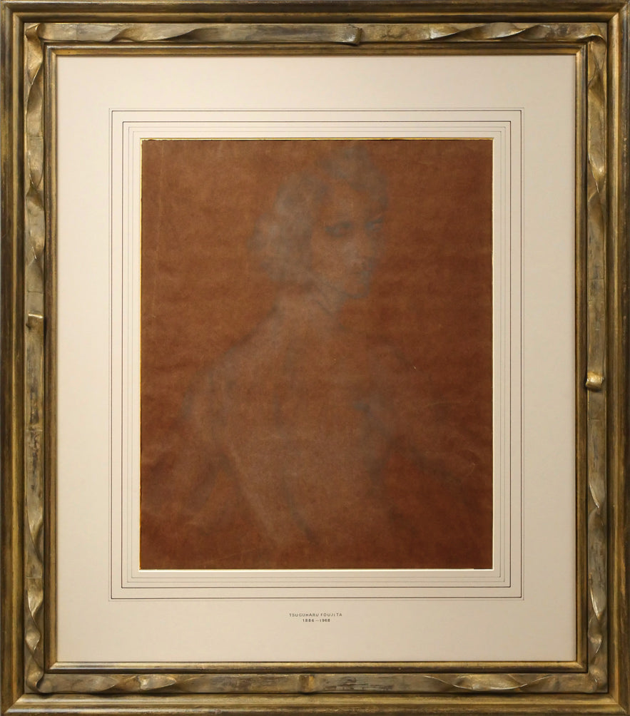 藤田　嗣治「裸婦」紙に鉛筆・コンテ画・8号大・1928年作・鑑定証付き　パリに最も愛された日本人画家　小竹美術　真作保証