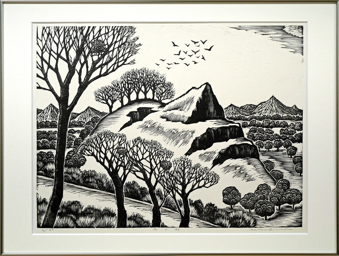手島　圭三郎「冬の顔」木版画・限定サイン入り　ニューヨークタイムズ紙選世界の絵本ベストテンに選出　江別在住　小竹美術　真作保証