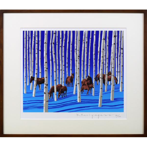 【真作】版画　作者不詳　サイン有　シルクスクリーン　風景画　名品　S150 真作】版画作者不詳サイン有シルクスクリーン風景画名品S150