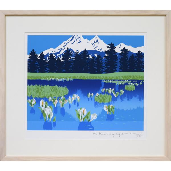【真作】版画　作者不詳　サイン有　シルクスクリーン　風景画　名品　S150 楽天市場】栗谷川 健一「丹頂鶴の世界（阿寒）」シルク