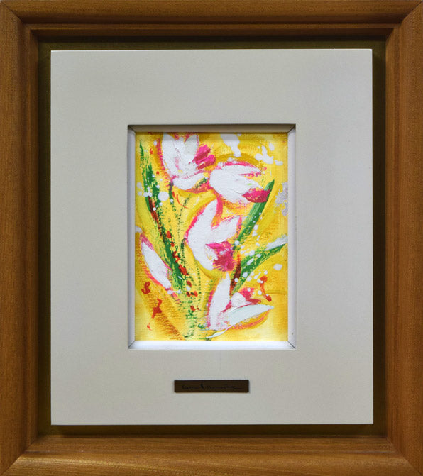 西村龍介　花　サムホールサイズ(縦17横23cm)額36×43cm￼ 西村龍介 花 サムホールサイズ(縦17横23cm)額36×43cm￼