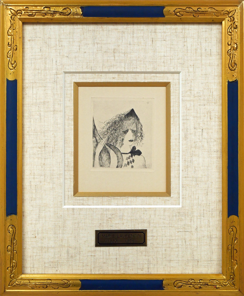 マリー ローランサン(Marie Laurencin)「エアの尼僧院長」エッチング(銅版画) 独特の美的世界 小竹美術 真作保証|小竹美術店