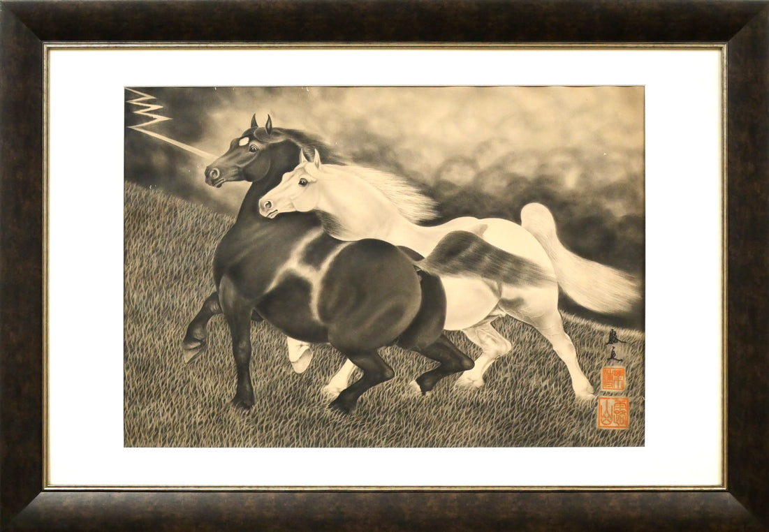 楽天市場】絵画 笹山俊弘 油絵・油彩画 『騎馬像』 動物 馬 騎士 一点