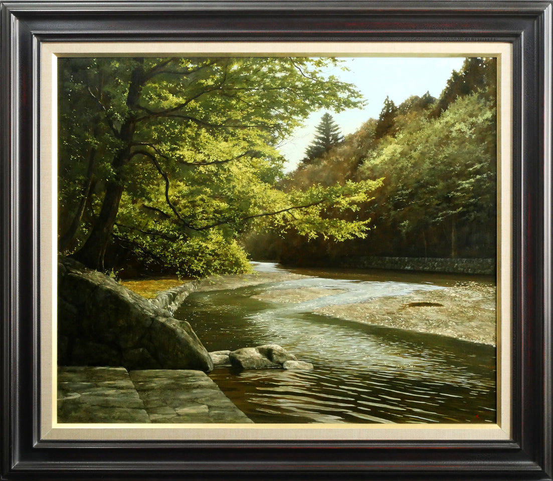 楽天市場】宮倉 靖三「安曇野（木崎湖・長野県）」油絵・F4号 個展活動