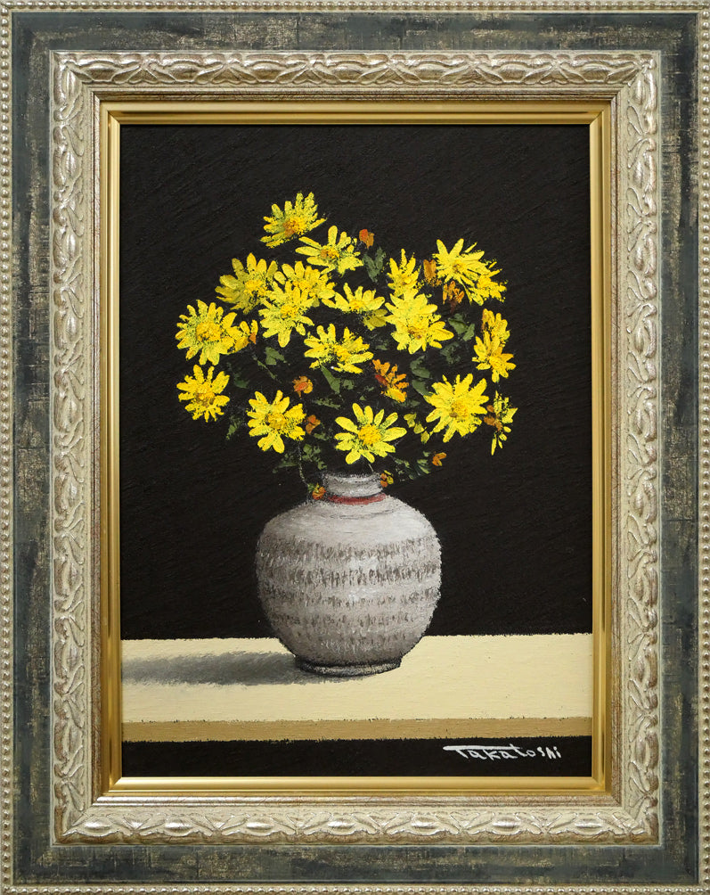 楽天市場】八木 伸子「コスモス」油絵・F3号 春陽会会員 全道展会員