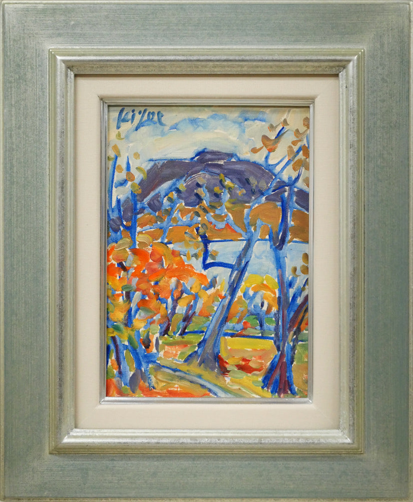 加藤　清江「樽前山」油絵・SM　小樽美術館収蔵作家　スキー連盟役員として冬季五輪に参加　素敵な作品　小竹美術　真作保証｜小竹美術店