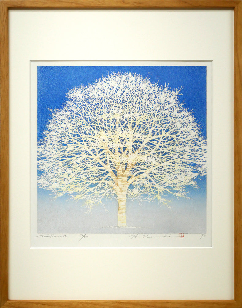 並木　一「TreeScene32」木版画・限定サイン入り　実力作家　アメリカでも活躍　ホワイトハウスに作品収蔵　小竹美術　真作保証｜小竹美術店