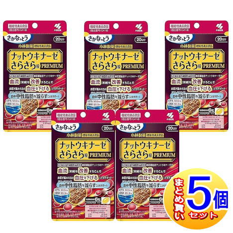 【5個セット】ナットウキナーゼ　さらさら粒プレミアム+中性脂肪　20日分（120粒入）小林製薬サプリ【小型宅配便】