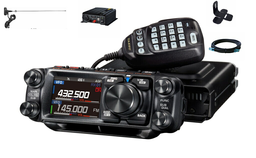八重洲無線 FTM-510D (ASPなし) 50W 液晶保護フィルム付 2波同時受信対応 144/430MHzデュアルバンドモービル MR77+DT921+MMB103+SCU62セット