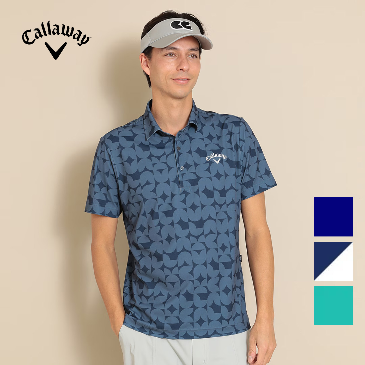Callaway メンズゴルフシャツ 青 幾何学模様　Lサイズ 楽天市場】キャロウェイ（CALLAWAY）（メンズ）ゴルフウェア