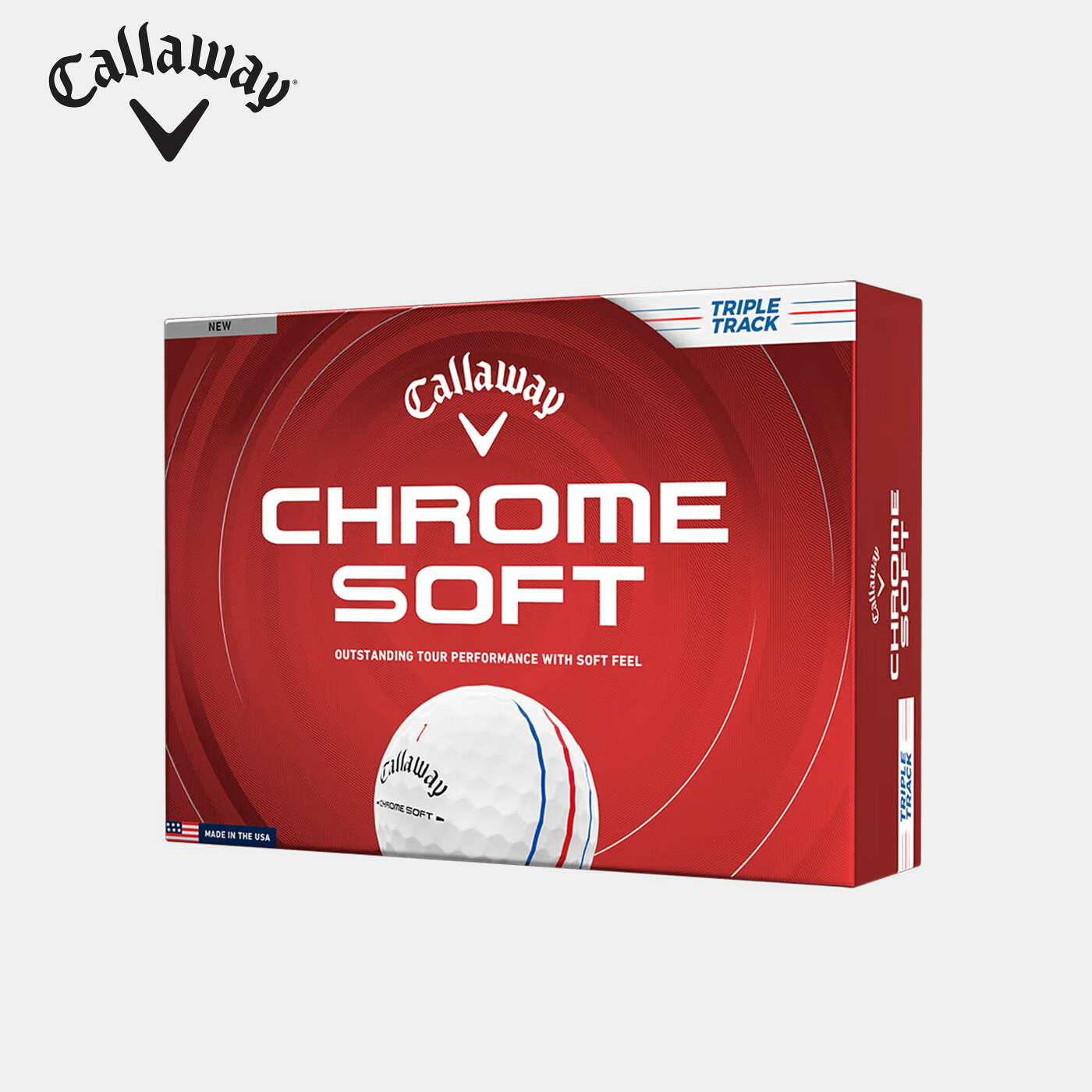 【2026年最新モデル】キャロウェイ CHROME SOFT TRIPLE TRACK クロムソフト トリプルトラック ボール ゴルフボール 1ダース(12個入) Callaway