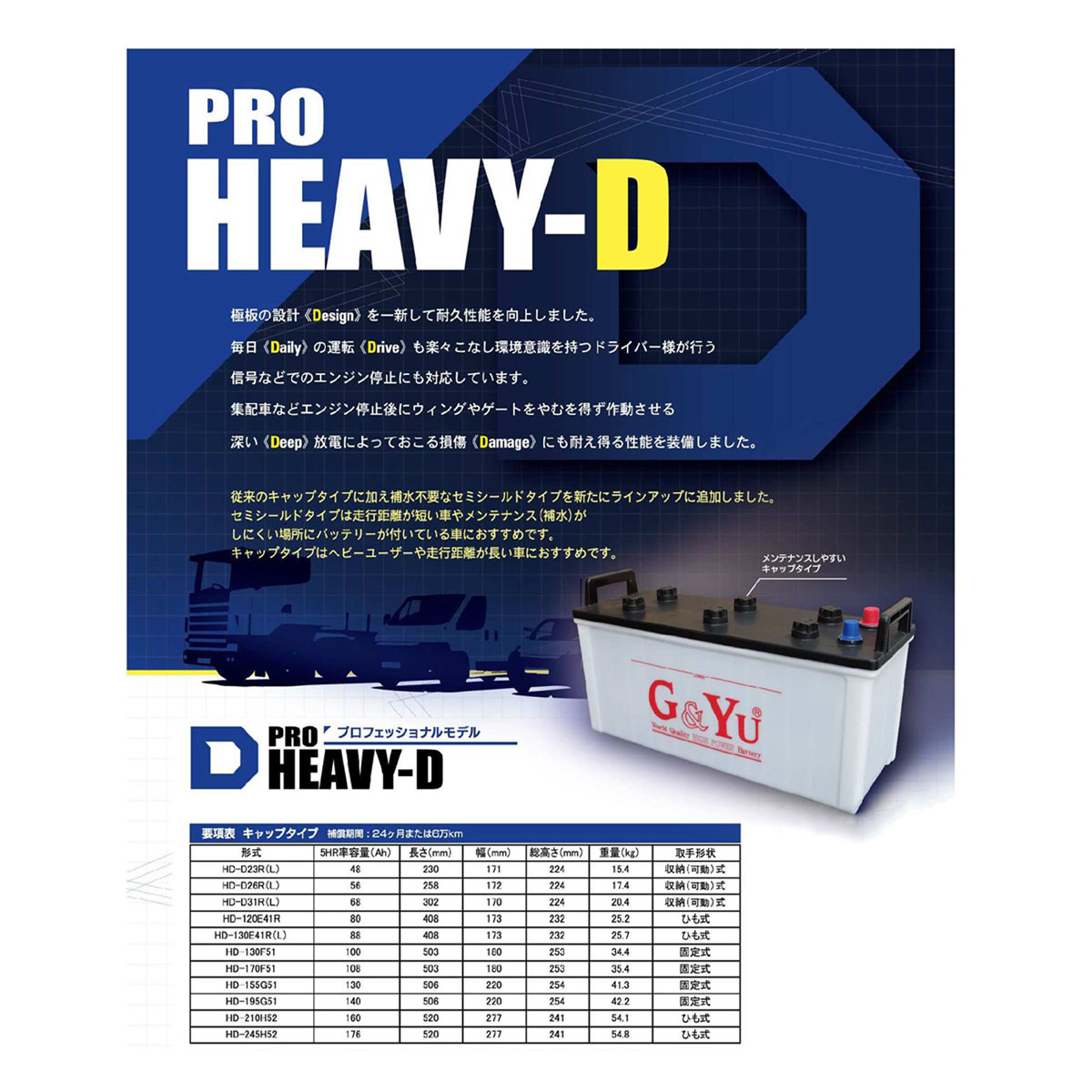 公式ショップ】 GYu グローバルユアサ HD-170F51 トラックＨＤバッテリー 業務用車輛 PRO HEAVY-D  保証期間24か月または6万km fucoa.cl