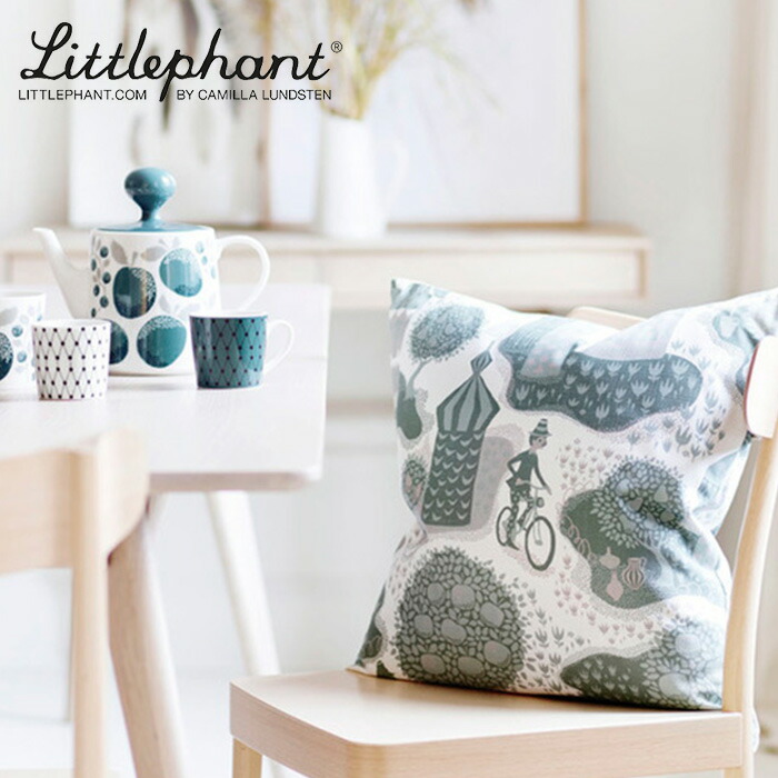 北欧 室内装飾 雑貨 Littlephant (リトルファント ) 座布団押しかぶせる\u0026中材込み Jardin del la vie 白いこと/緑であること スウェーデン王国 好いたらしい 今めかしい 分かりやすい 作物