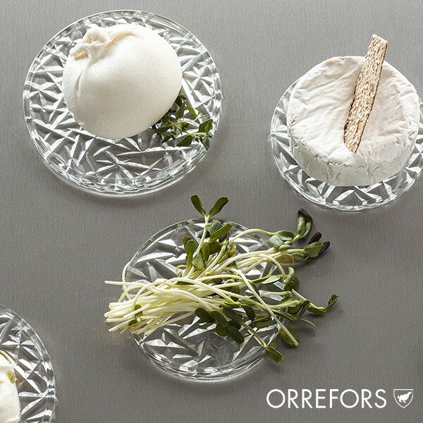 北欧 インテリア 雑貨 北欧食器 2Pセット【Orrefors】オレフォス CARAT ミニプレート コースター / 北欧食器 ガラス シンプル ギフト 普段使い お皿