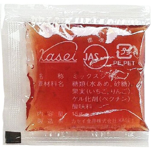 カセイ食品いちごミックスジャム 15g×40包×10個セット(合計400包) (給食用ジャム・個袋ジャム)