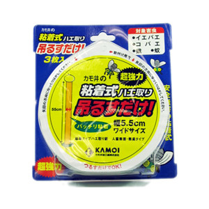 【今日このごろ尖んがり4倍好いかげんに】カモイ製作紙ねばり着く式蝿取り 吊るすだけ！(3枚入)×80仕掛ける(商いもの御出なされるまで6-10昼日なか座標軸かかります)【RCP】