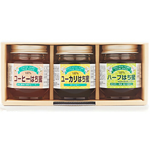 【本日ポイント4倍相当】株式会社サンフローラ 　はち蜜　3点セット　[化粧箱入り]150g×3個入(ユーカリ・ハーブ・コーヒー)×6箱セット ＜100％ブラジル産天然はちみつ・純正蜂蜜＞ 【RCP】 【北海道・沖縄は別途送料必要】