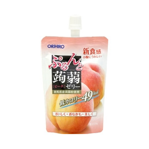 【本日ポイント4倍相当】【送料無料】【お任せおまけ付き♪】 オリヒロプランデュ　 ぷるんと蒟蒻ゼリーピーチST130g×96個セット 【△】