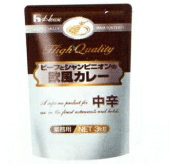 【3％OFFクーポン 4/4 20:00～4/10 01:59迄】【送料無料】【お任せおまけ付き♪】 ハウス食品株式会社 ビーフとシャンピニオンの欧風カレー（中辛）　3kg×4入 （発送までに7～10日かかります・ご注文後のキャンセルは出来ません）【RCP】【△】