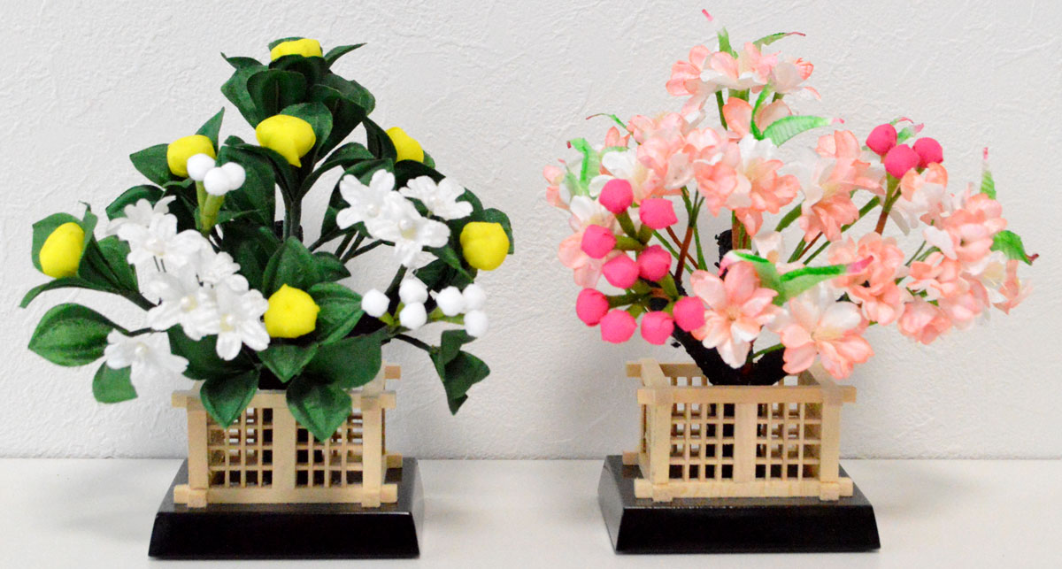 【ひな人形】 桜橘優花　20号木製・正絹花弁・木製井垣※手作り品の為、多少サイズが変わります。※20号・25号・30号※サイズにより価格が変わります。ひなまつり・桃の節句が華やかになります。｜人形工房　北寿