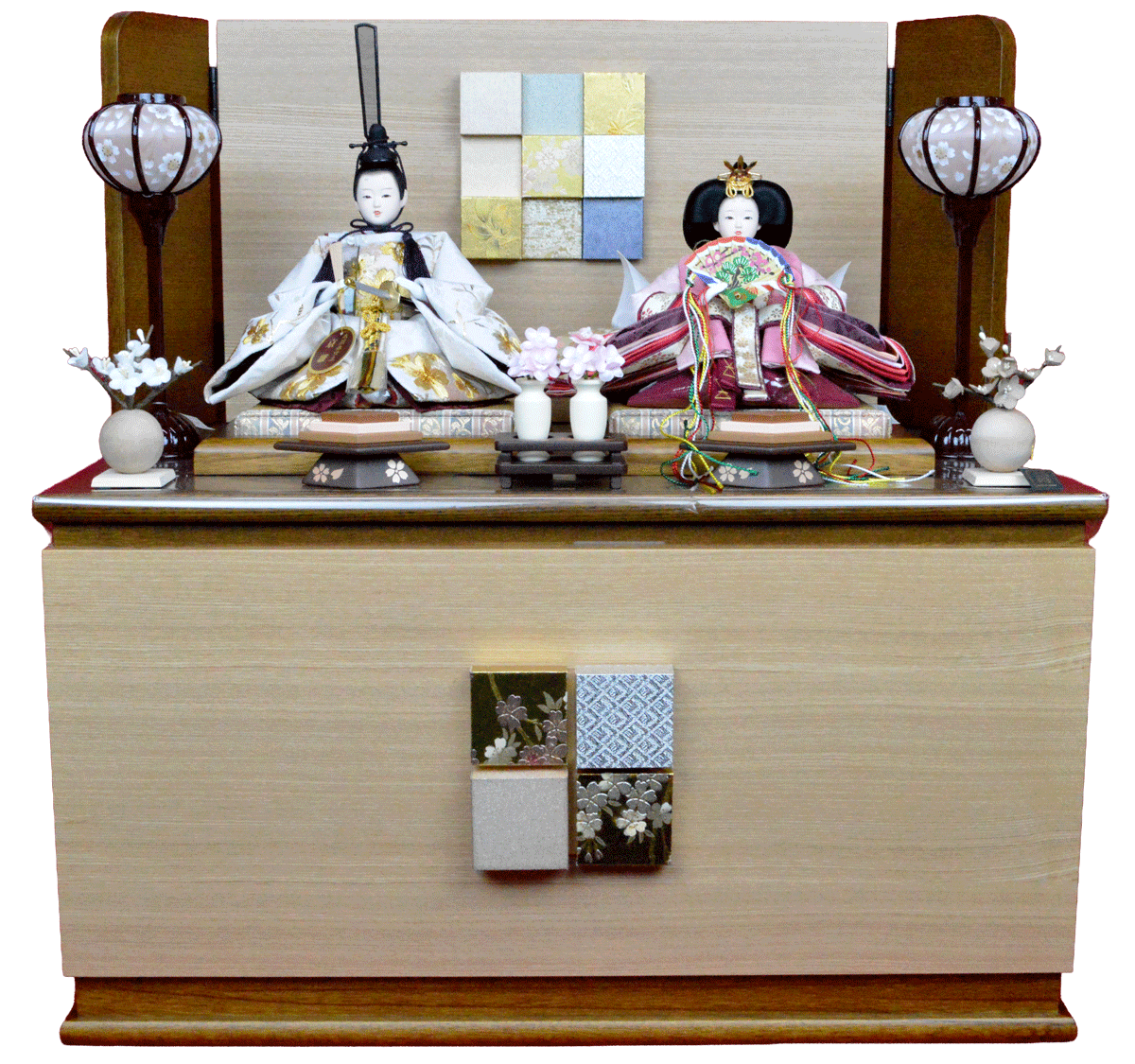 【ひな人形】京芥子親王 収納飾り 【北寿】No.51B-ここのえ 収納 人形師：小倉 草園 上品なお顔と刺繍入りの衣装のおひな様 ※サービス品付き ※桐箱は追加料金