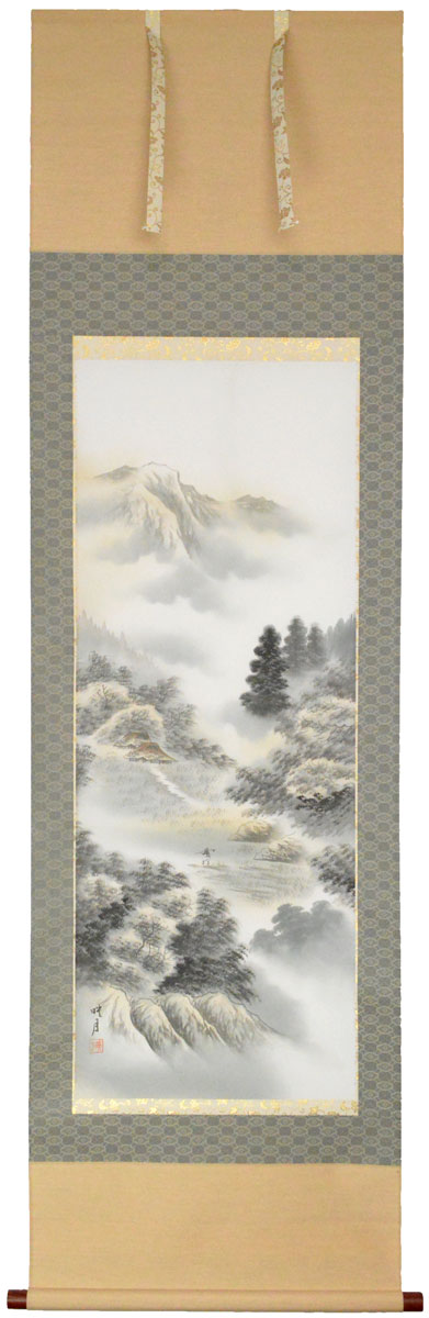 水墨山水　木村挙山　掛け軸 楽天市場】掛け軸 掛軸（かけじく）水墨山水（倉地 邦彦）全国