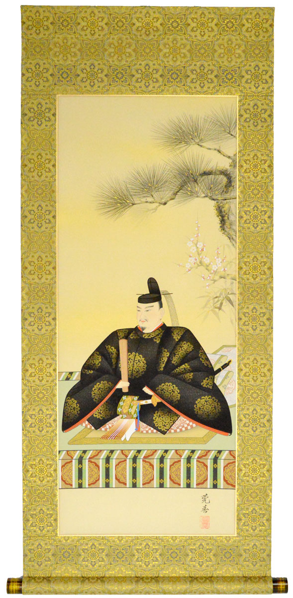 楽天市場】【天神様】 ミニ掛け軸尺二巾アンドン『菅原道真公』井藤 華