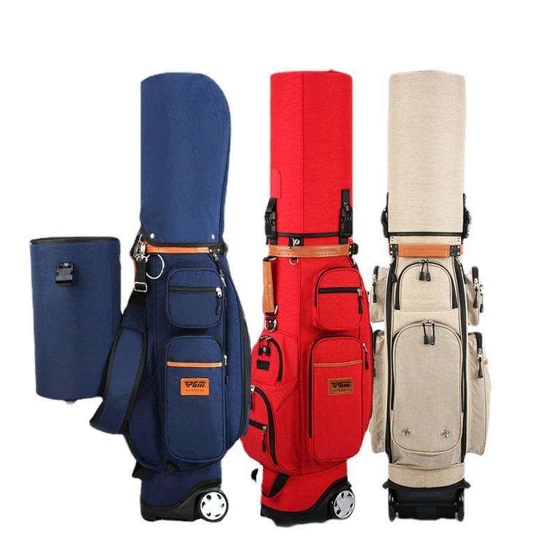 敬老の日 プレゼント ギフト 高級感溢れ 空輸可能 キャディーバッグ 新品 PGM 規格品 スポーツ ゴルフ バック 長持ち 耐久性 高品質 シンプル ゴルフ用品 メンズ レディース ナイロン製 重量6.5kg プーリー付！ 盗難防止 パスワードロック付