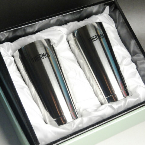 名入れ THERMOSサーモスタンブラー ペア ステンレスビアグラス ペアタンブラー 400ml ステンレスタンブラー サーモス THERMOS 真空断熱構造ステンレスタンブラー （保冷保温 魔法瓶構造 二重構造 名入れタンブラー 名入れグラス 名入れカップ オリジナル 付き合って記念品