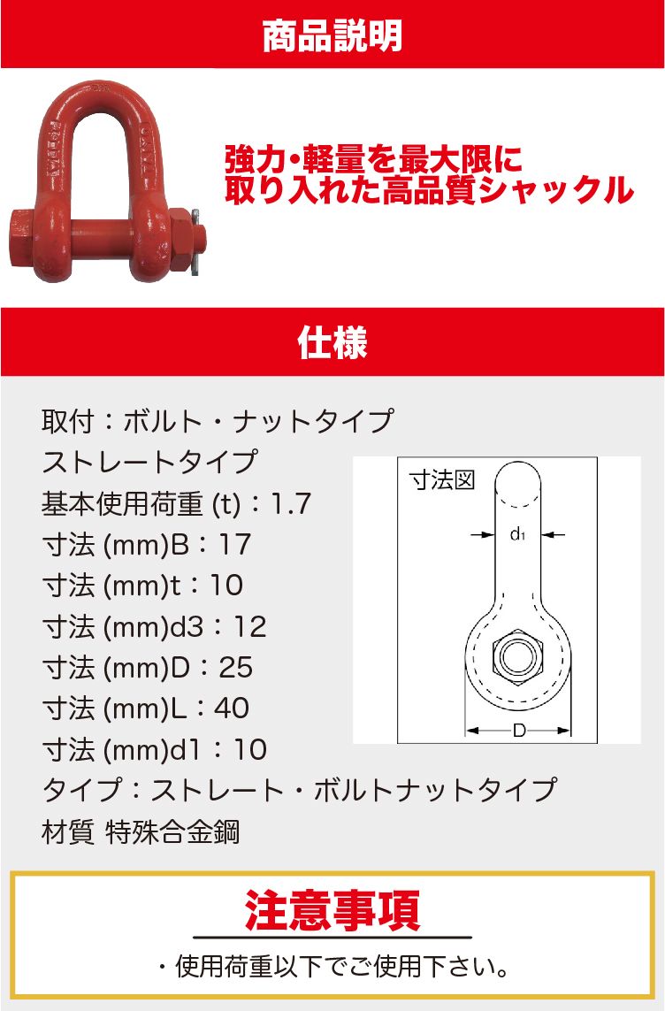 激安特価品 大洋 スーパーアロイ ボルトナット ストレート 使用荷重1.7t