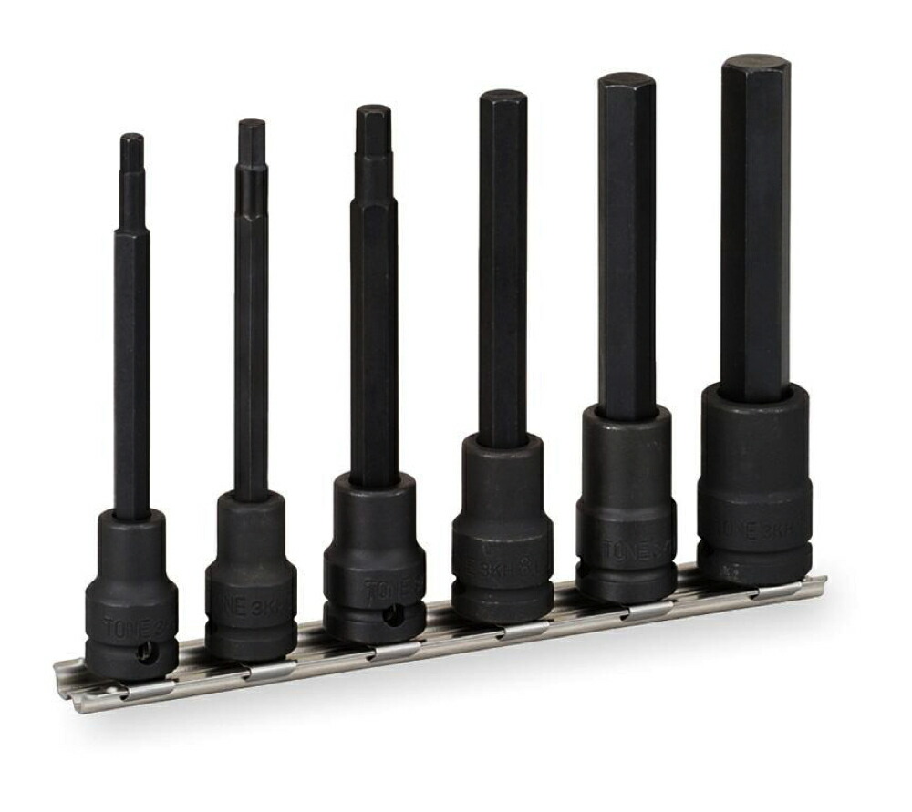 TONE ロングヘキサゴンソケットセット(強力タイプホルダー付) 6pcs HKH306L