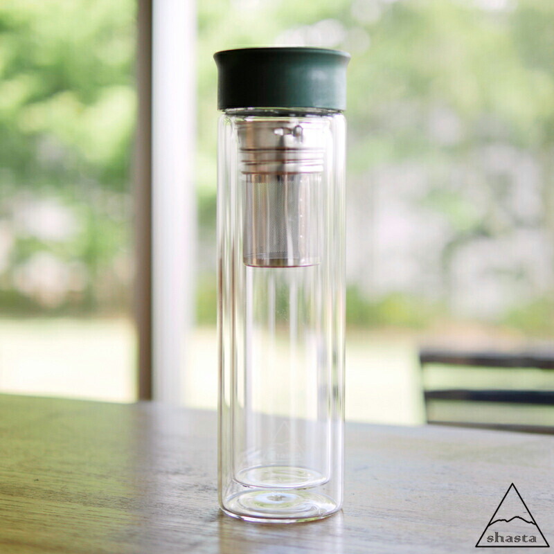 【楽天市場】shasta シャスタ インフューザーボトル 360ml 耐熱 2重 ガラスボトル 硝子 ガラス 茶こし付き 水筒 // 透明